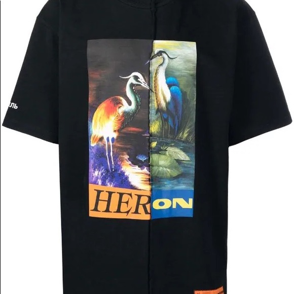 Heron Preston | Split Herons Print T-shirt | New | With Tags - Picture 3 of 5